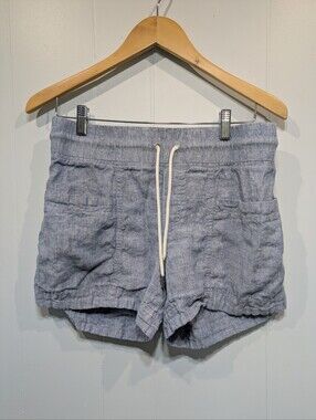Athleta Cabo Linen 4" Short Blue Size 6 Resort Vacation‎ Summer Linen